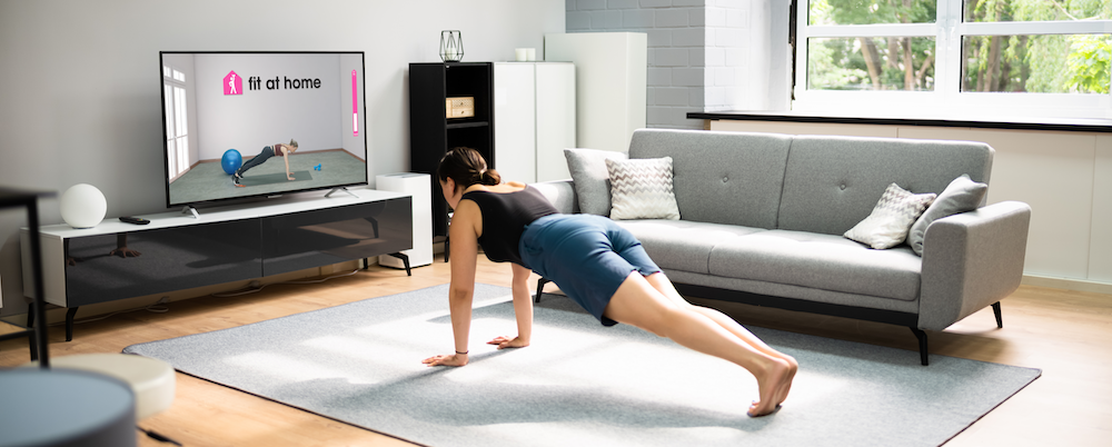 Woman doing a home workout