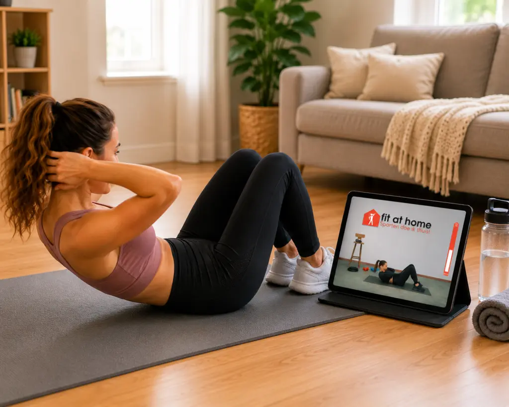 eenvoudige beginner workout thuis met Fit at Home app