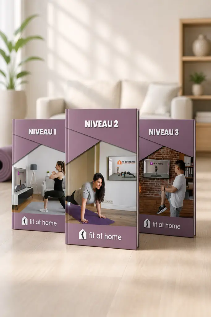 Workout schema thuis met niveaus 1 2 en 3 van Fit at Home