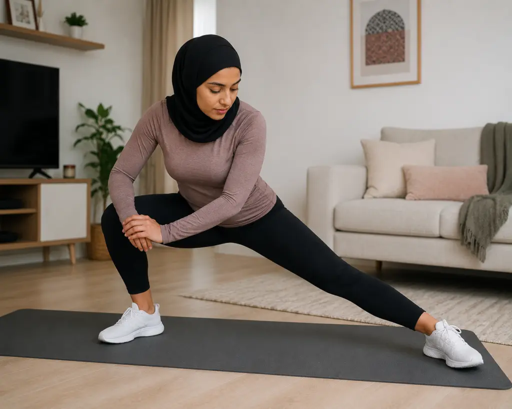 Adductor stretch oefening voor herstel van een liesblessure