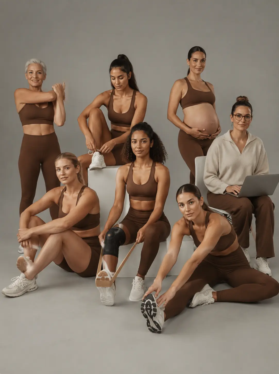 Groep mensen van verschillende leeftijden en fitnessniveaus voor wie Reformer Pilates geschikt is